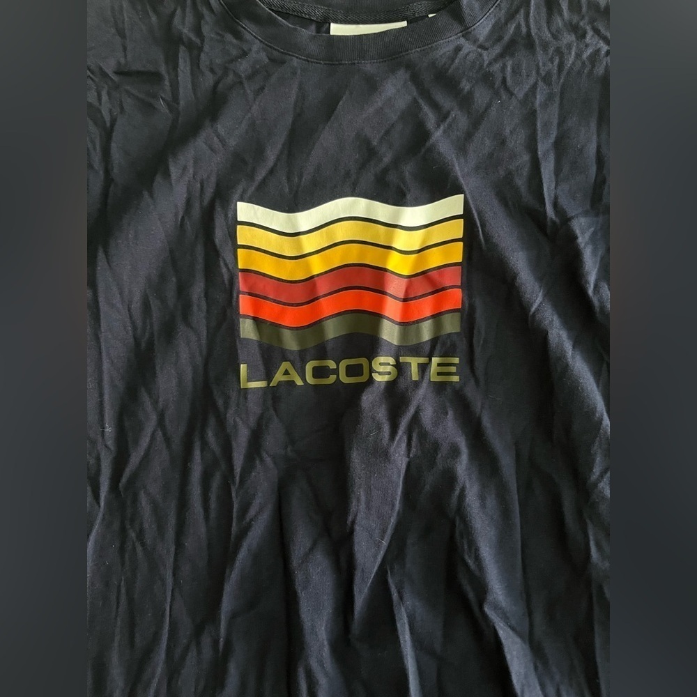 Lacoste Men's Navy Short Sleeve Graphic T-Shirt - Size Medium - Picture 4 of 10